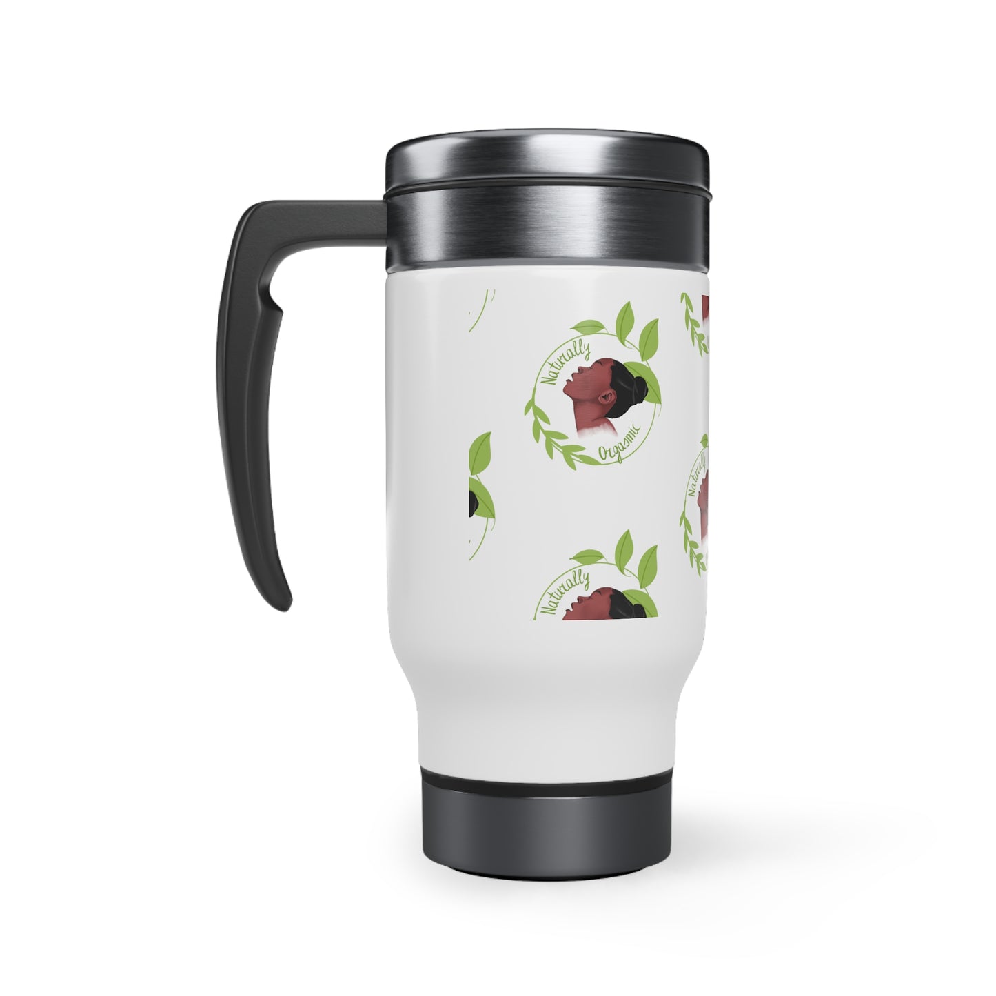 Naturally Orgasmic Stainless Steel Travel Mug with Handle, 14oz