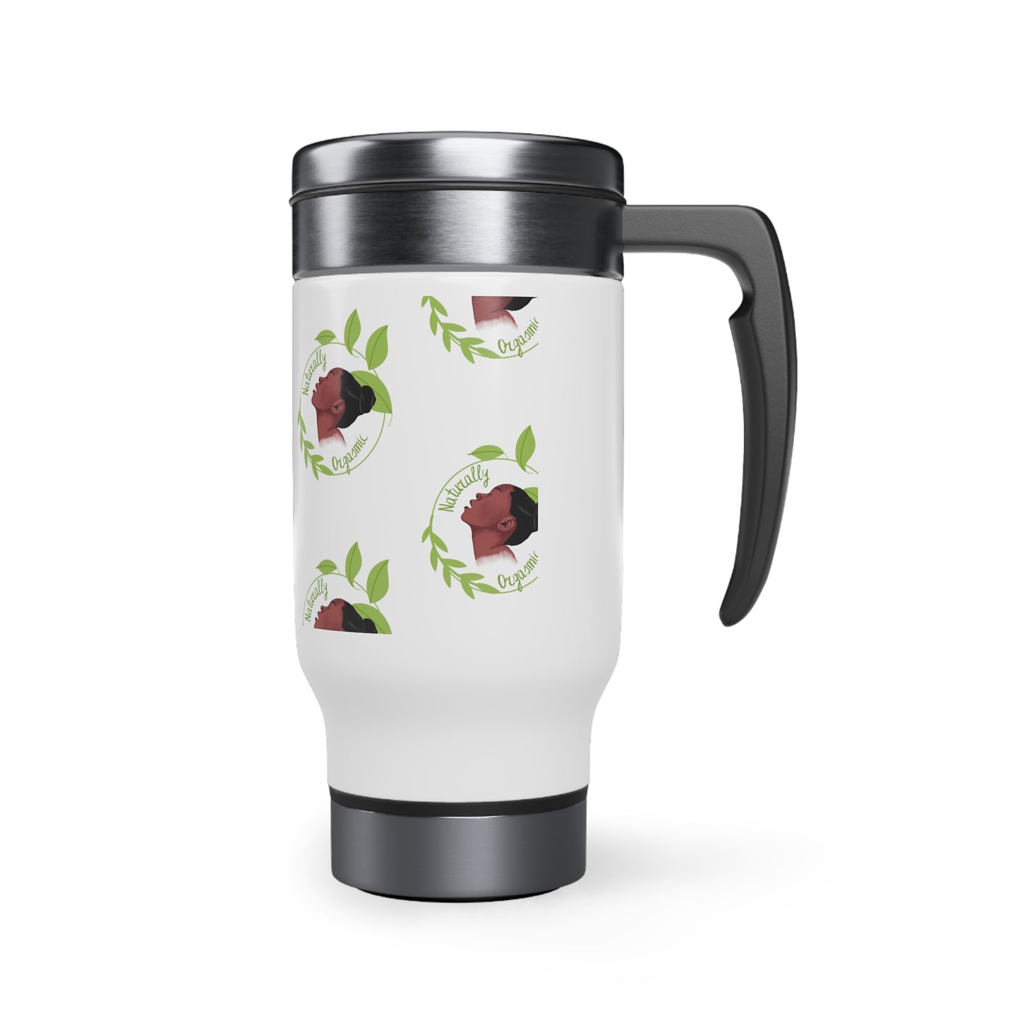 Naturally Orgasmic Stainless Steel Travel Mug with Handle, 14oz