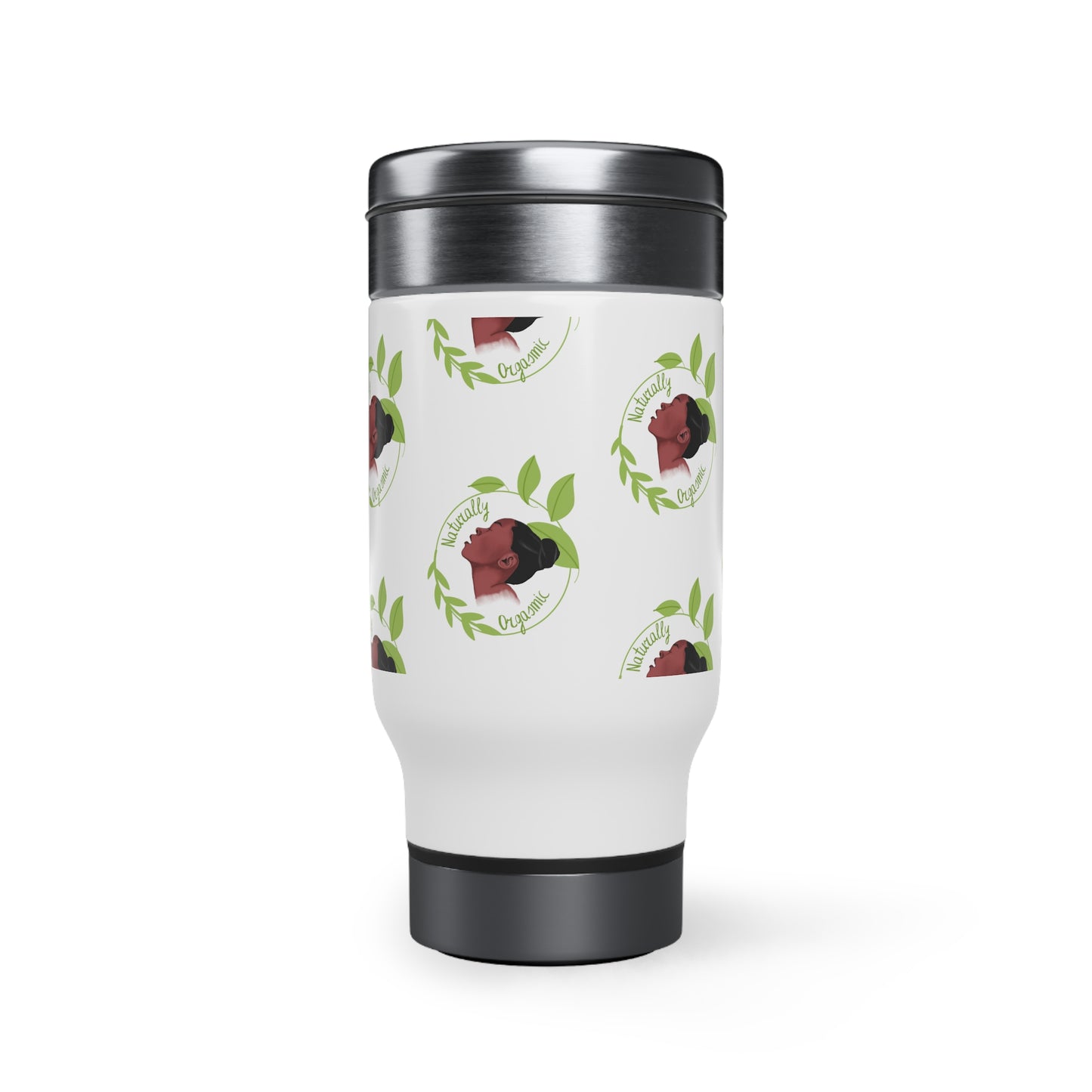 Naturally Orgasmic Stainless Steel Travel Mug with Handle, 14oz