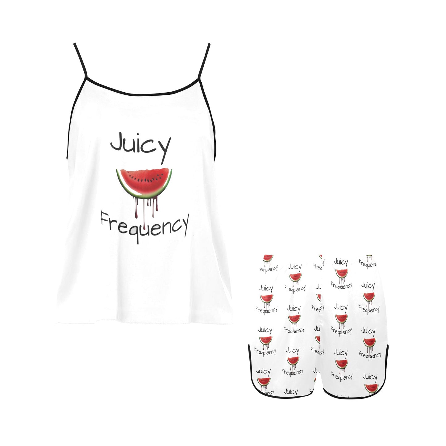 Juicy Frequency Watermelon Women's Spaghetti Strap Short Pajama Set