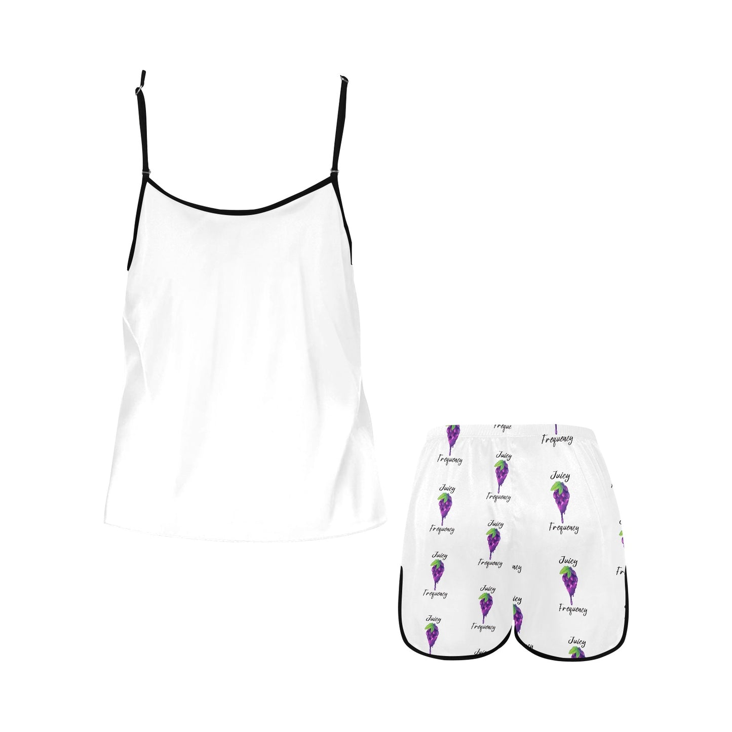 Juicy Frequency Grapes Women's Spaghetti Strap Short Pajama Set