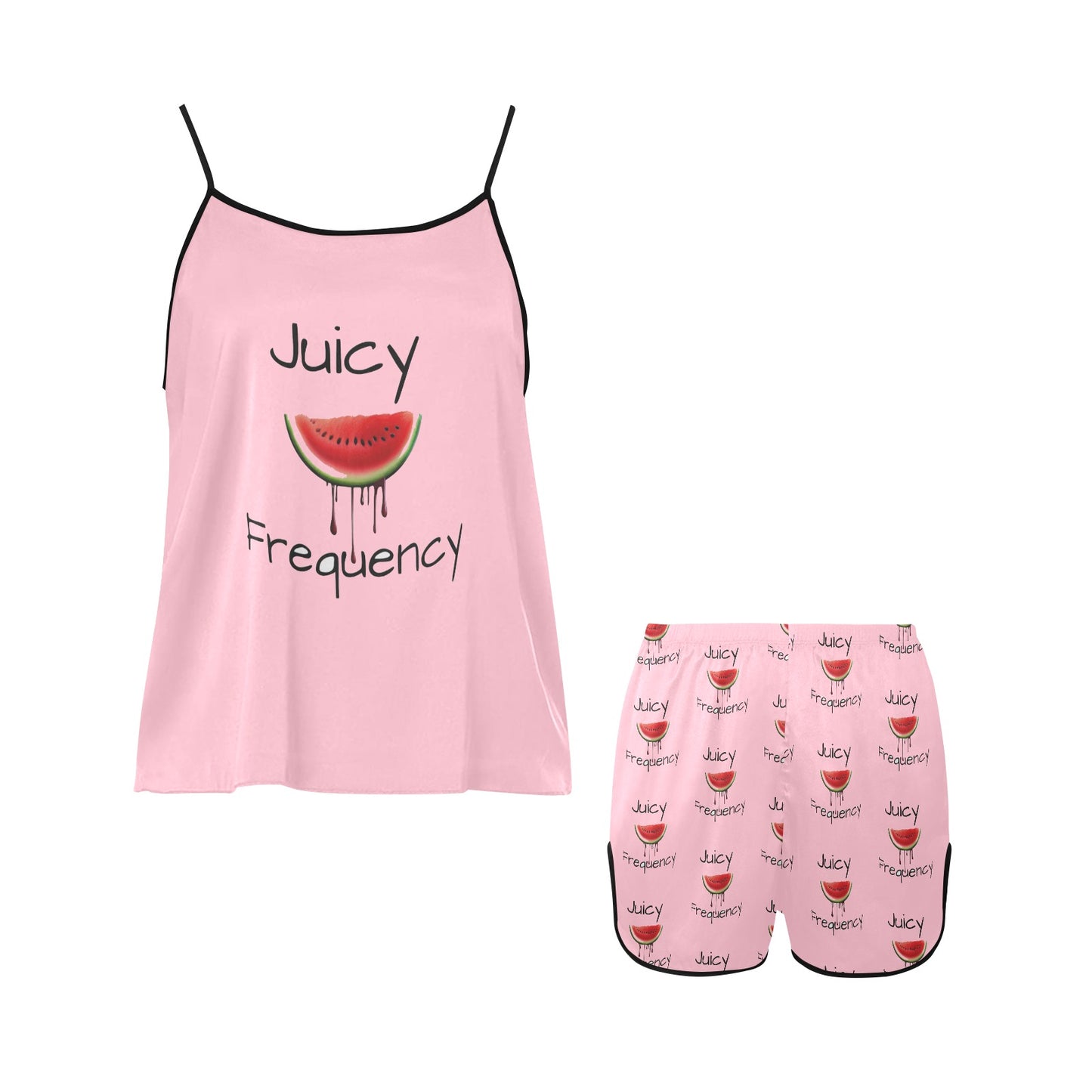 Juicy Frequency Watermelon Women's Spaghetti Strap Short Pajama Set