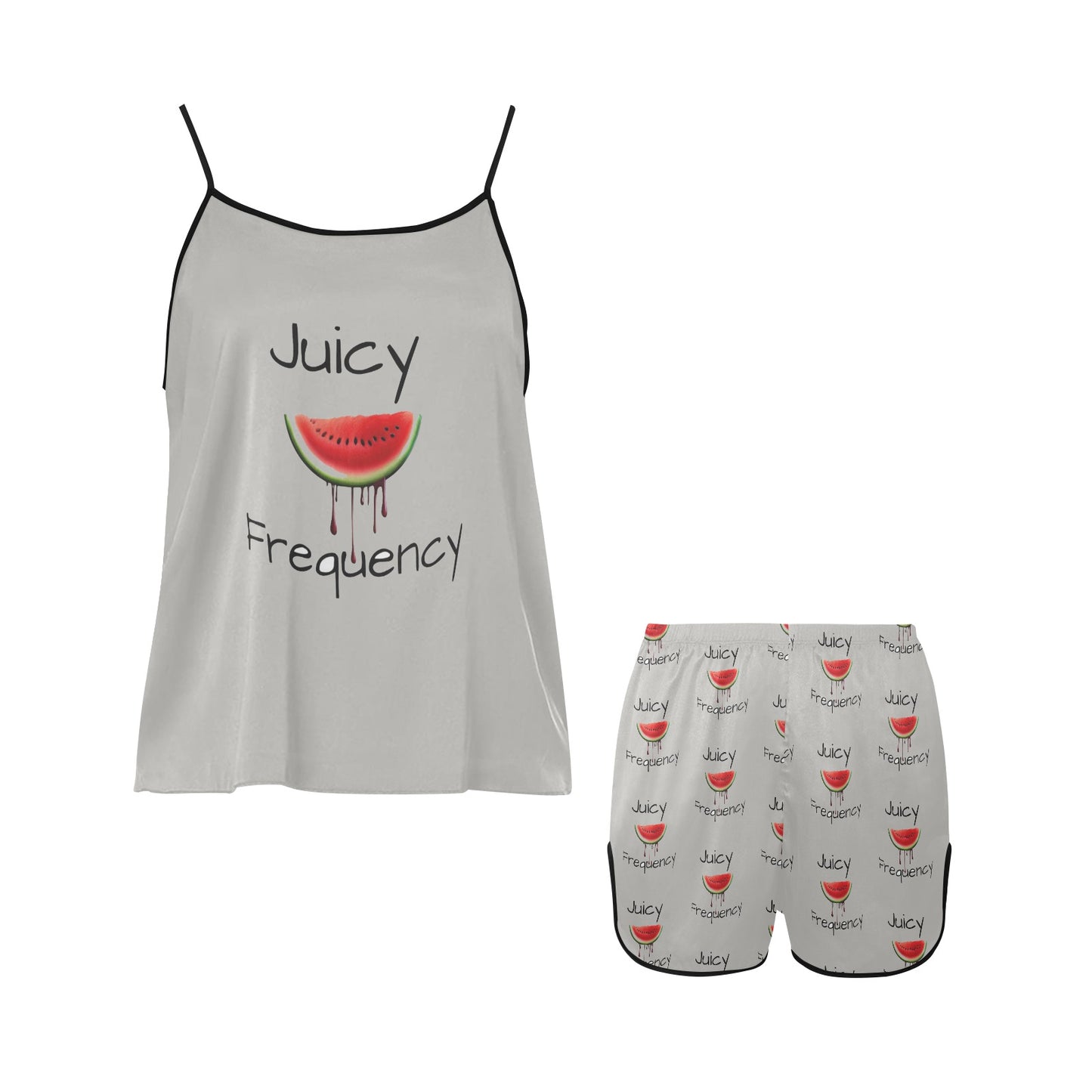 Juicy Frequency Watermelon Women's Spaghetti Strap Short Pajama Set