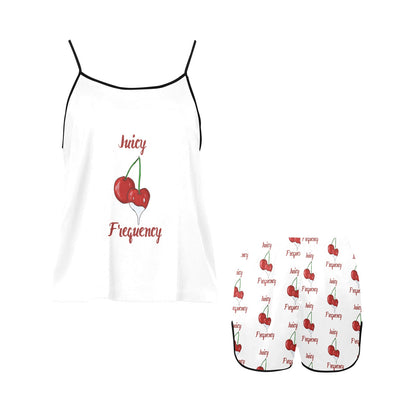 Juicy Frequency Cherries Women's Spaghetti Strap Short Pajama Set