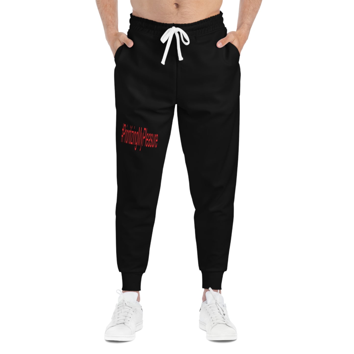 #PrioritizingMyPleasure(Red letters)Athletic Joggers (AOP)