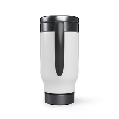 Juicy Frequency Strawberry Stainless Steel Travel Mug with Handle, 14oz