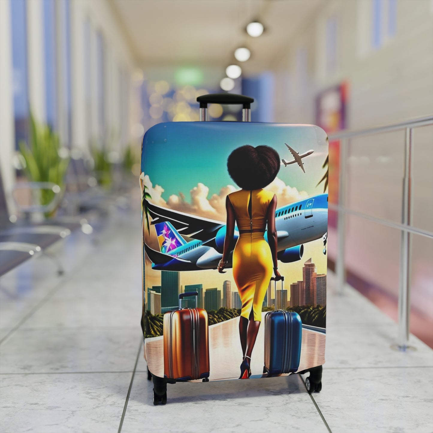 Jet Setter Collection The World Awaits Luggage Cover