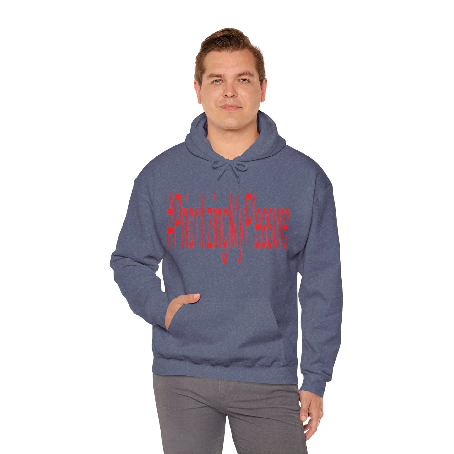 #PrioritizingMyPleasure Hooded Sweatshirt(Red letters)