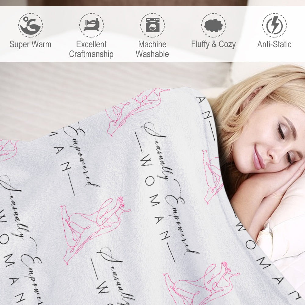 Sensually Empowered Woman Blanket Ultra-Soft Flannel Blanket Multiple Sizes