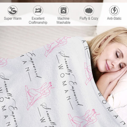 Sensually Empowered Woman Blanket Ultra-Soft Flannel Blanket Multiple Sizes