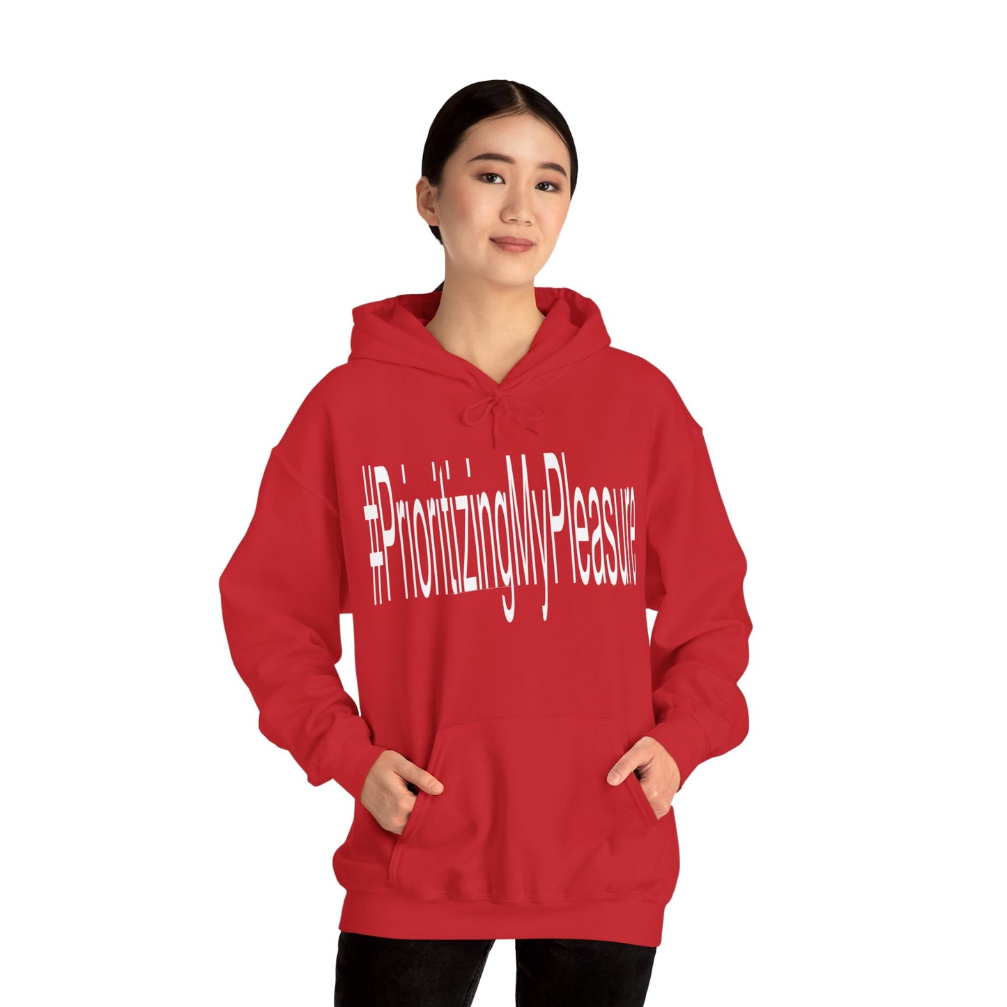 #PrioritizingMyPleasure Hooded Sweatshirt(white letters)