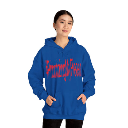 #PrioritizingMyPleasure Hooded Sweatshirt(Red letters)