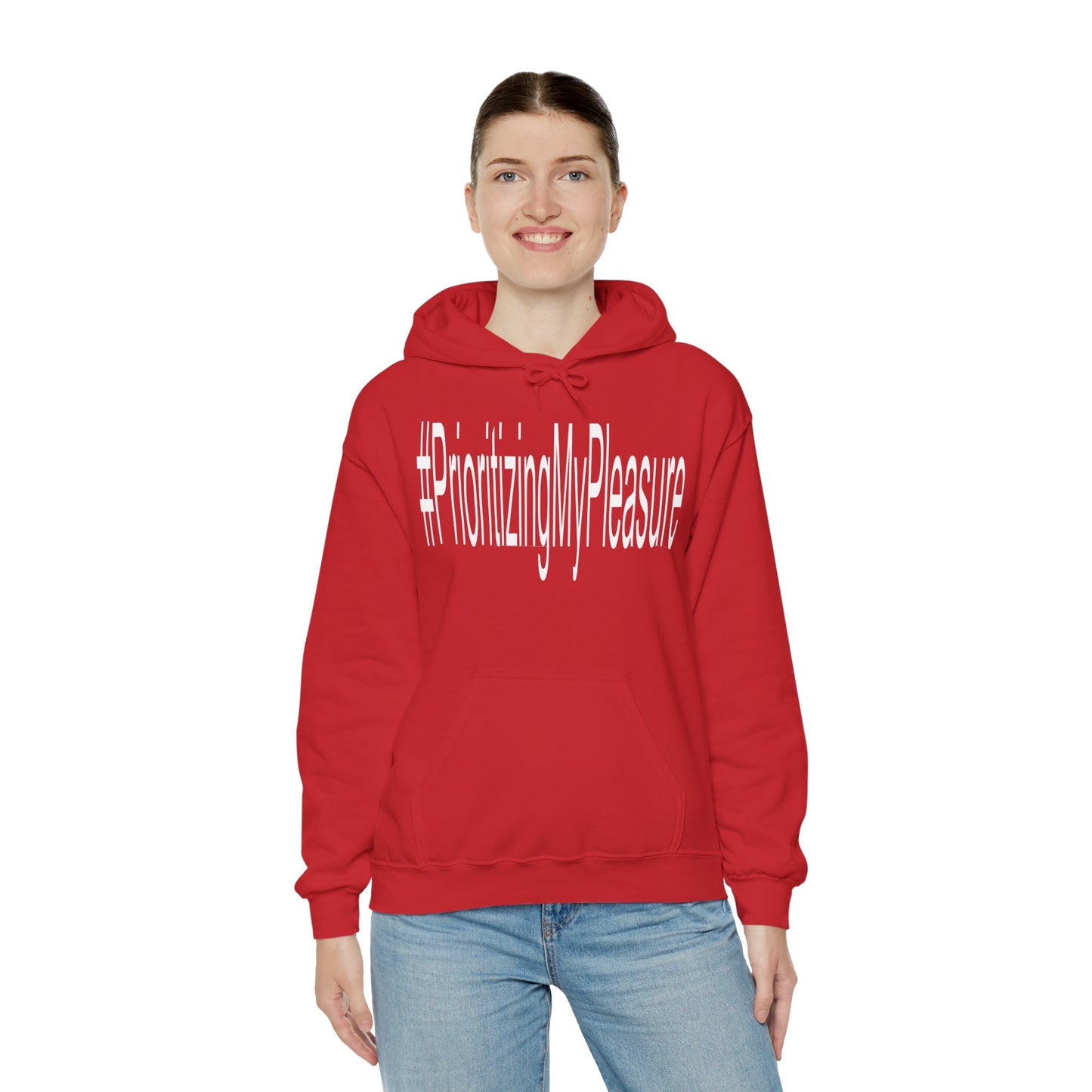 #PrioritizingMyPleasure Hooded Sweatshirt(white letters)