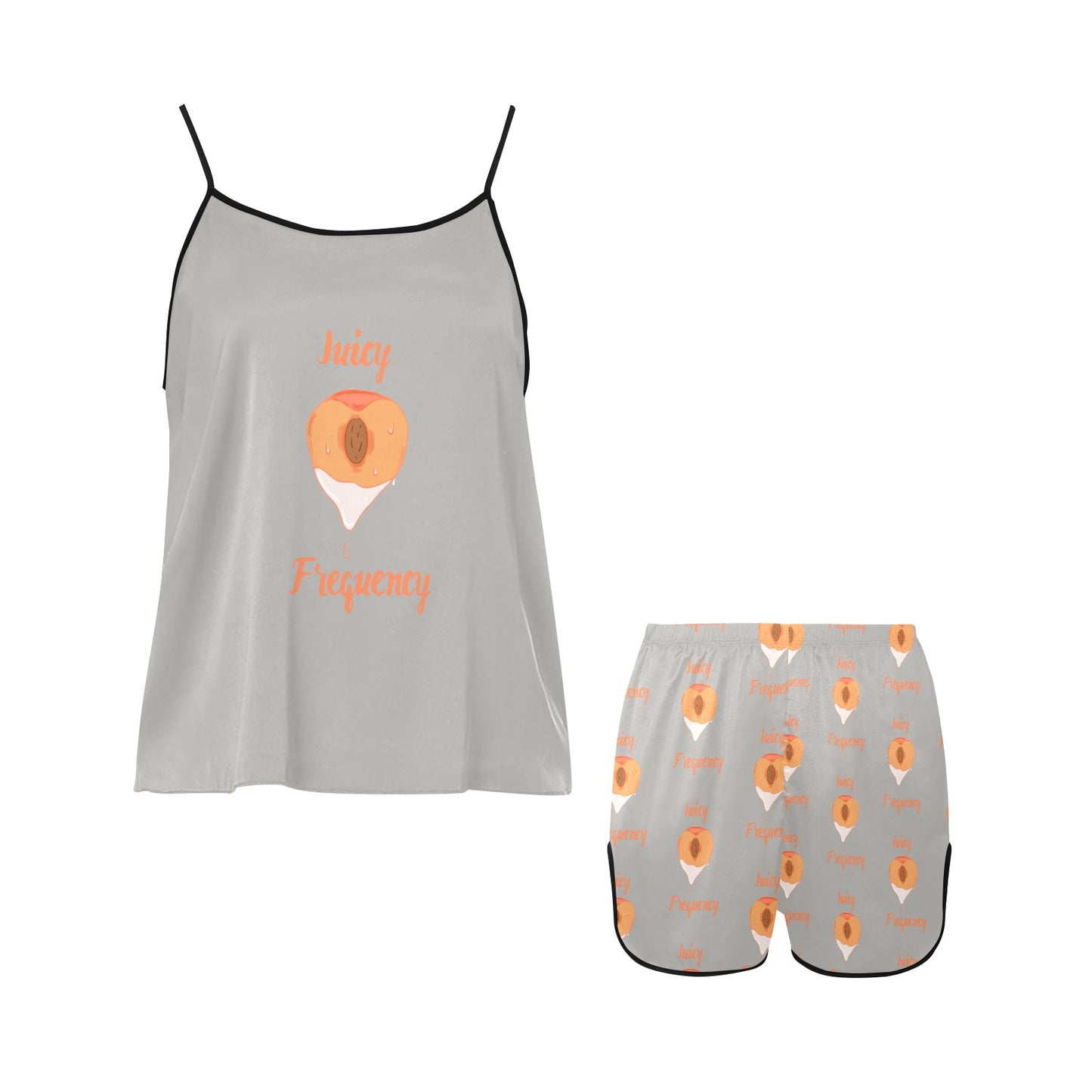 Juicy Frequency Peach Women's Spaghetti Strap Short Pajama Set