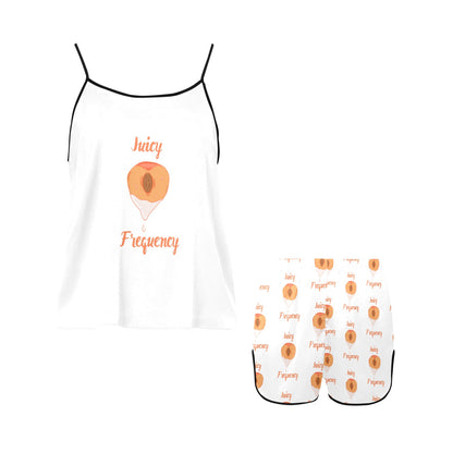 Juicy Frequency Peach Women's Spaghetti Strap Short Pajama Set