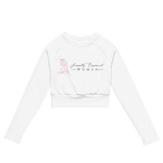 Recycled long-sleeve crop top