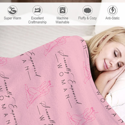 Sensually Empowered Woman Blanket Ultra-Soft Flannel Blanket Multiple Sizes