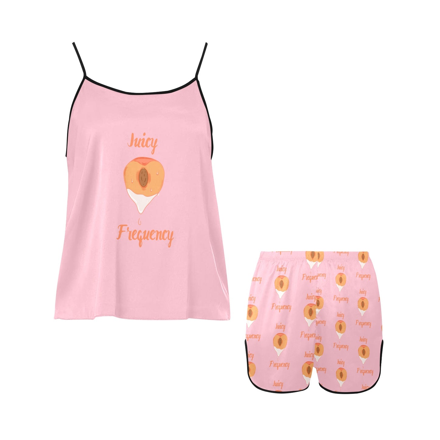 Juicy Frequency Peach Women's Spaghetti Strap Short Pajama Set