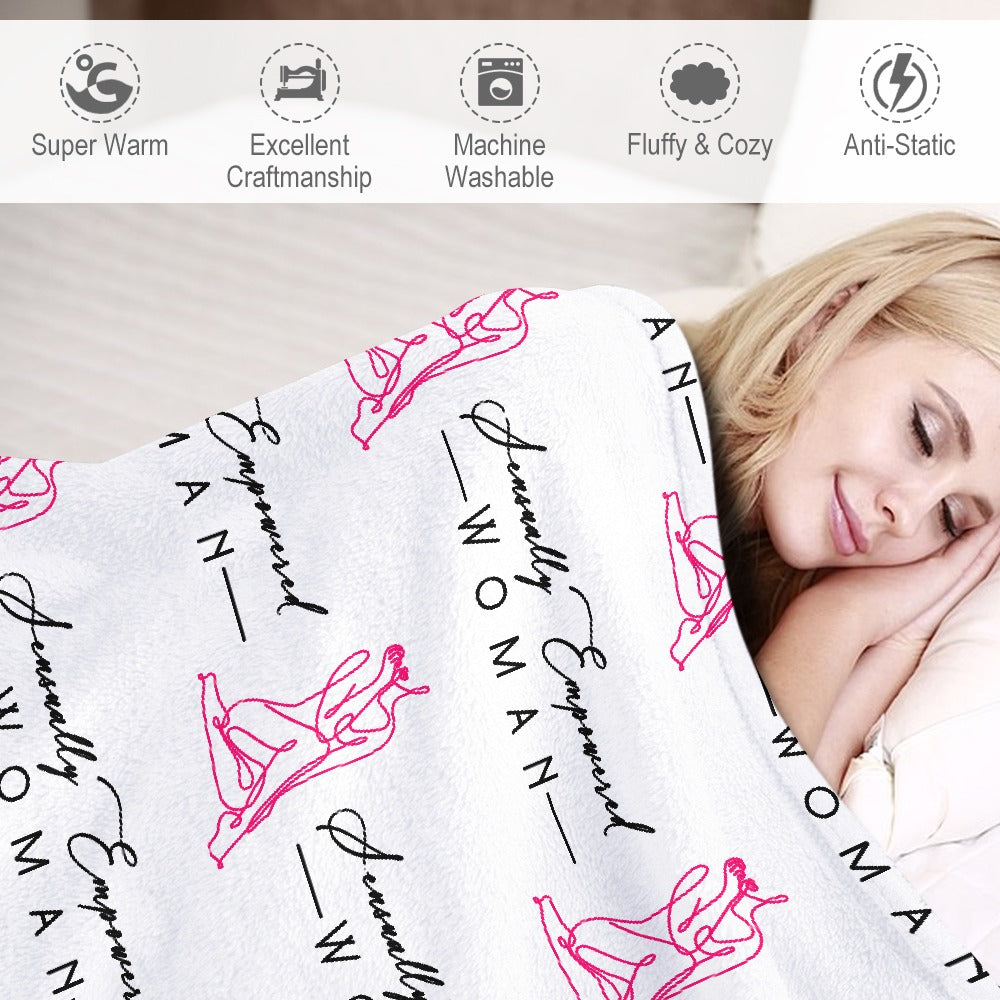 Sensually Empowered Woman Blanket Ultra-Soft Flannel Blanket Multiple Sizes