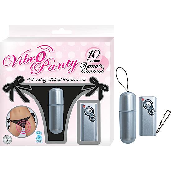 Vibro Panty Bikini 10 Function Remote Control Waterproof O/S - Black